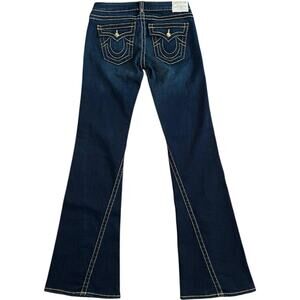 True Religion Y2K Swarovski Crystal Dark Wash Flare Disco Joey Big T Jeans